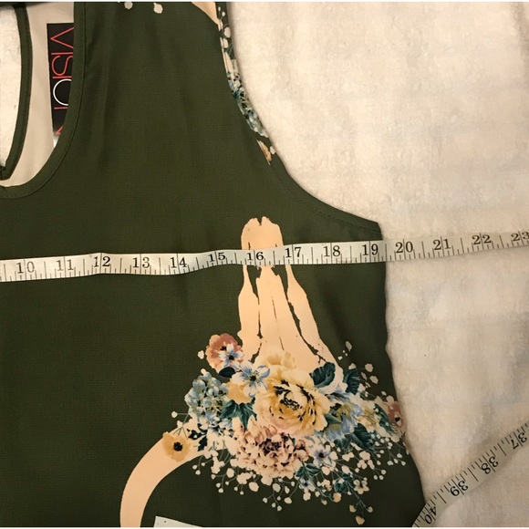 NWT Vision Women’s Edgy Boho Shift Dress M Green Clean Smoke & Per Free Home. - Picture 11 of 11